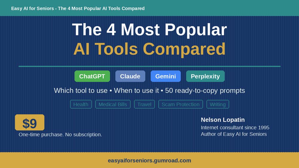 Cover of Easy AI for Seniors: The 4 Most Popular AI Tools Compared
